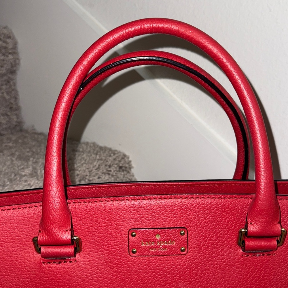 Kate Spade Red Leather Lana Satchel - Picture 5 of 14